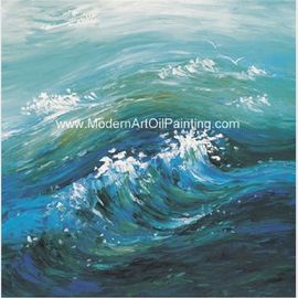 Résumé contemporain Art Painting Sea Wave fait main, art de mur de toile de Strectched