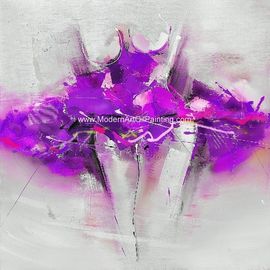 Décor blanc de mur d'Art Painting Purple Dress For de toile abstraite peinte à la main
