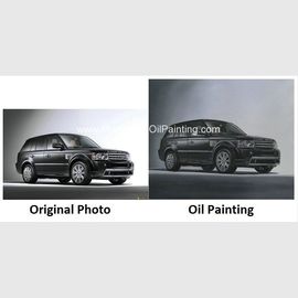 Portraits faits sur commande de voiture, portraits d'huile de chaîne Rover Car de photographies