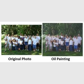 Portraits faits sur commande réalistes de peinture à l'huile/portraits personnalisés de famille de peinture à l'huile