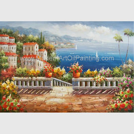 Peinture à l'huile méditerranéenne faite main de scène de jardin de peinture à l'huile de paysage pour le décor