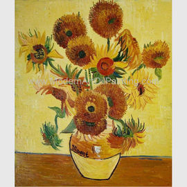 Peinture à l'huile florale de tournesol contemporain sur la toile Van Gogh Masterpiece Replicas