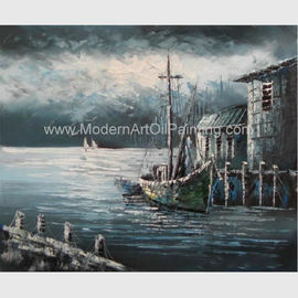 Peinture contemporaine de bateau de pêche aux copies de peintures de bateau de mer/de navigation