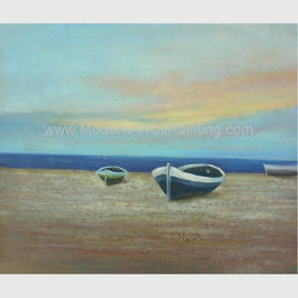 Les bateaux décoratifs modernes le bateau de peinture à l'huile sur la peinture à l'huile d'acrylique et de plage