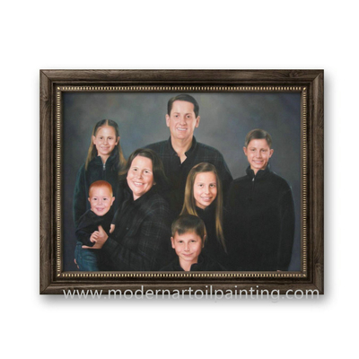 Toile faite sur commande 5cm de portrait d'huile de personnes réalistes de famille pour la décoration de Chambre