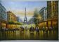 100% paysages faits main de Paris de Tour Eiffel de couteau de palette de peinture à l'huile de Paris sur la toile
