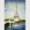 Tour Eiffel contemporain de peinture de couteau de palette couvert de couche en plastique épaisse