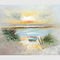 Décor moderne de Chambre de peinture à l'huile de palette de couteau de paysage de bateau épais fait main de plage