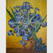 Van Gogh Irises In Vase peint à la main fait sur commande sur un fond jaune