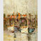 Peinture à l'huile vue de couteau de palette, peinture abstraite d'art de mur de paysage de voilier