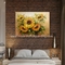 Mur Art For Bedroom de fleurs de peinture à l'huile de couteau de palette de tournesol