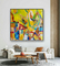 peintures géométriques d'abstraction de toile moderne de 5cm pour la décoration de salon