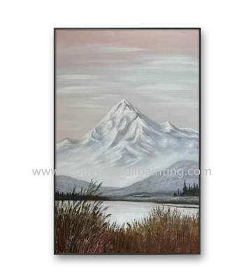Les montagnes peintes à la main la toile moderne de paysage de peinture à l'huile avec Brushstrok romantique