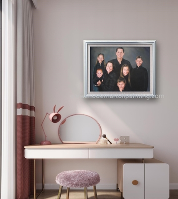 Peinture à l'huile faite sur commande faite main de portrait de photo le meilleur cadeau personnalisé de l'art de mur de portrait de famille pour le décor à la maison
