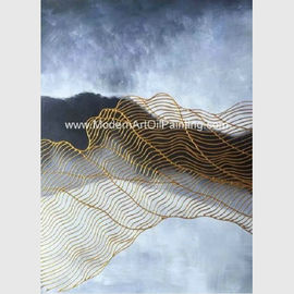 Feuille d'or encadrée d'Art Canvas Paintings Painting 3D de résumé sur le tissu de polyester