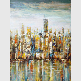 Peintures à l'huile contemporaines, toile moderne professionnelle Paintingon de mur de paysage urbain