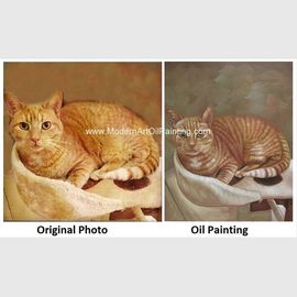 Cat Portrait Oil Painting Hand - peinte avec la texture pour transformer votre photo en peinture