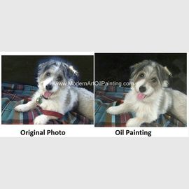Portrait de chien personnalisé par portraits faits sur commande de peinture à l'huile d'animal familier peignant le cadeau unique