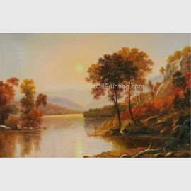 Peintures de paysage originales d'huile de lever de soleil de rivière 50 horizontaux cm X 60 cm