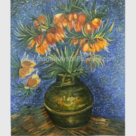 Van Gogh Oil Paint Fritillaries en reproductions de cuivre d'un chef d'oeuvre de vase