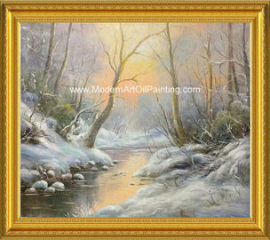 Art original 20&quot; de mur de peintures de paysage de pétrole de rivière de neige X24 »