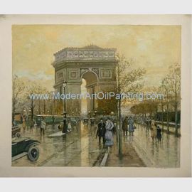 peintures à l'huile de rue de Paris de toile de peinture à l'huile de 50x60cm Arc de Triomphe vieilles