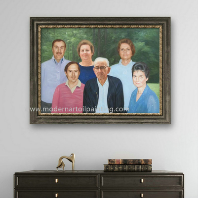 Portraits faits sur commande de peinture à l'huile de famille pour la décoration de Cabinet de vue de côté