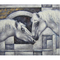 Cheval horizontal moderne de toile peignant 100% arts à la maison de toile de décor de peintures animales faites main pour l'entrée de pièce