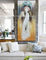Robe blanche moderne d'Art Oil Painting Lady In de toile couverte de couche en plastique mince