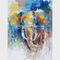 Peinture colorée abstraite d'éléphant sur la toile/art animal de mur de toile d'impression