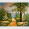Paysage abstrait Art Environmental de palette de couteau de paysage de cottages verts de peinture