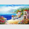 Port méditerranéen de vacances de peinture à l'huile d'impressionisme peint à la main