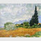 Champ de blé fait main de Vincent Van Gogh Oil Paintings Reproduction avec des cyprès