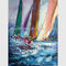 Peintures abstraites de bateaux à voile de couteau de palette, art épais peint à la main de toile d'huile