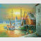 Les bateaux de Sailling le port de peinture à l'huile, peinture de paysage moderne de coucher du soleil