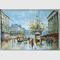 Peinture faite main de Streetscape de toile de peinture à l'huile de Paris de décor à la maison