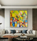 peintures géométriques d'abstraction de toile moderne de 5cm pour la décoration de salon